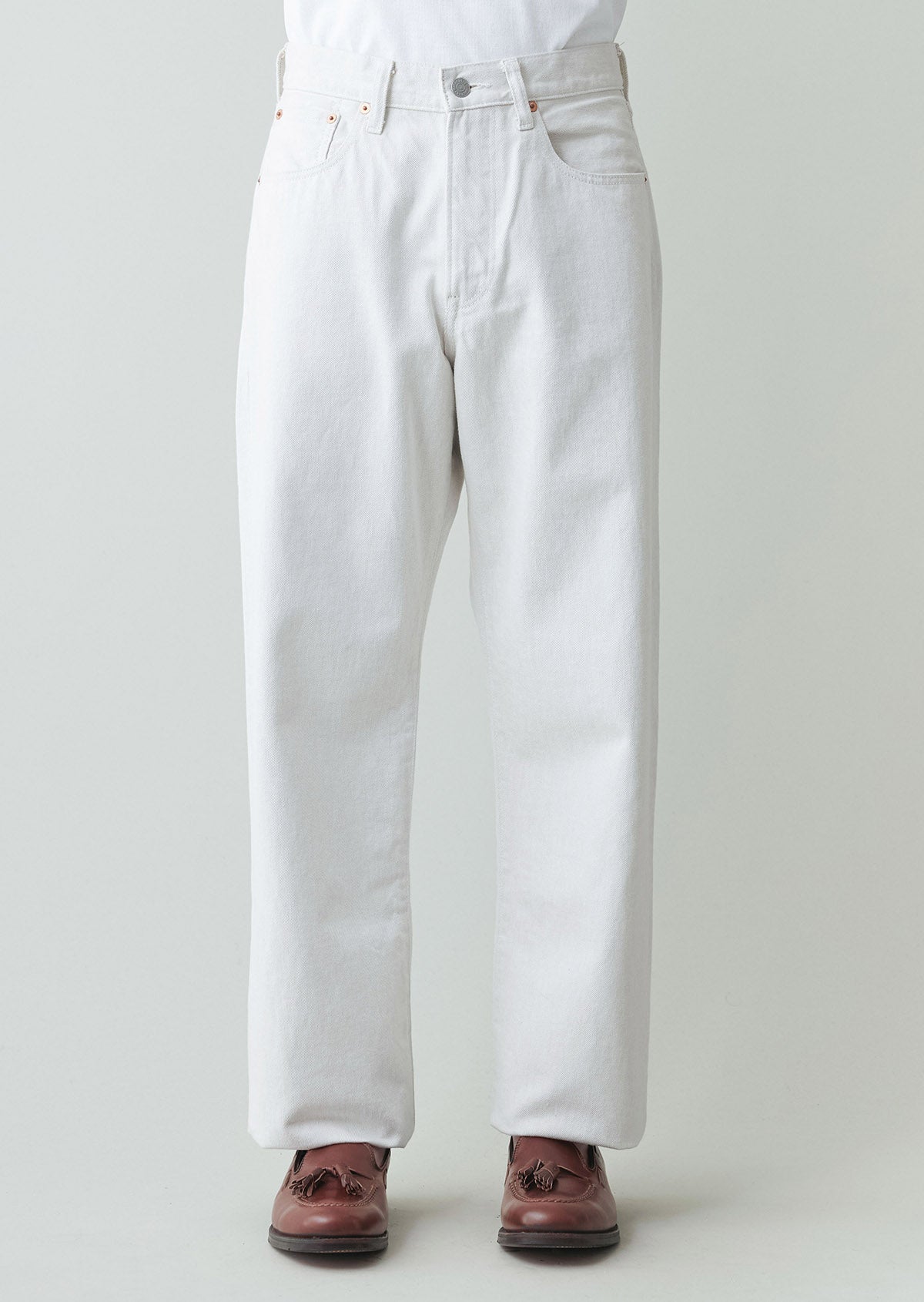 WIDE FIT 5 POCKET JEANS WHITE 8021-1403