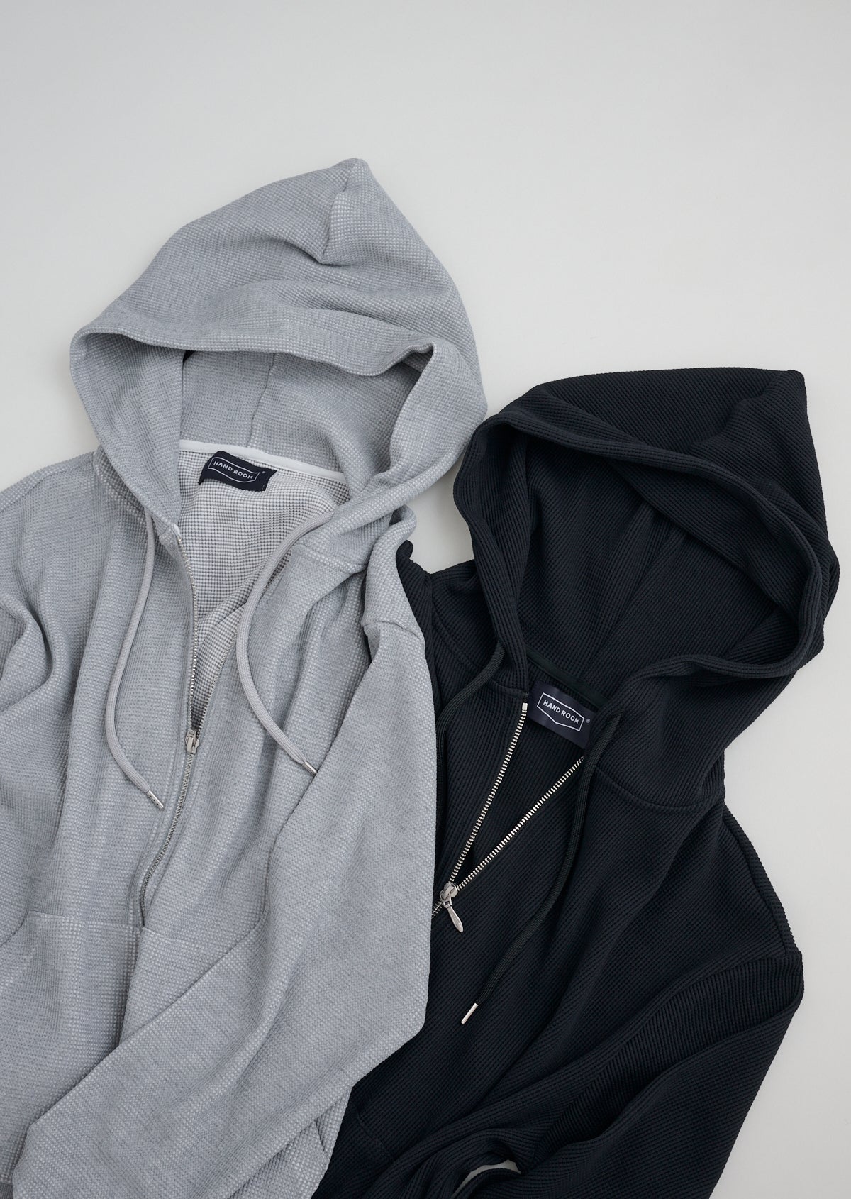 WAFFLE ZIP PARKA BLACK 8043-1203