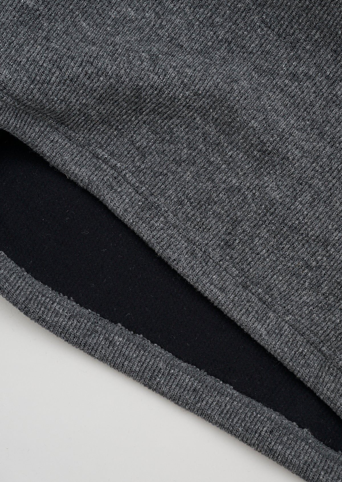 RIB KNIT HALF ZIP GRAY 8043-1202