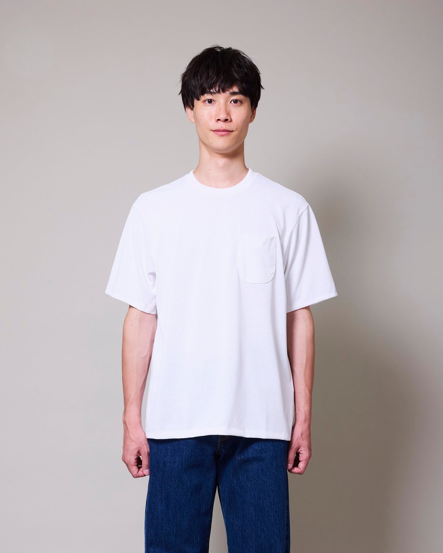 POLYESTER COTTON FEEL T-SHIRT WHITE 8001-1702