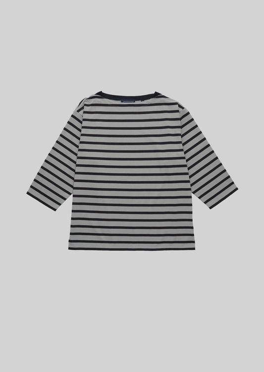 POLYESTER COTTON FEEL BOATNECK T-SHIRT GRAY 8031-1201