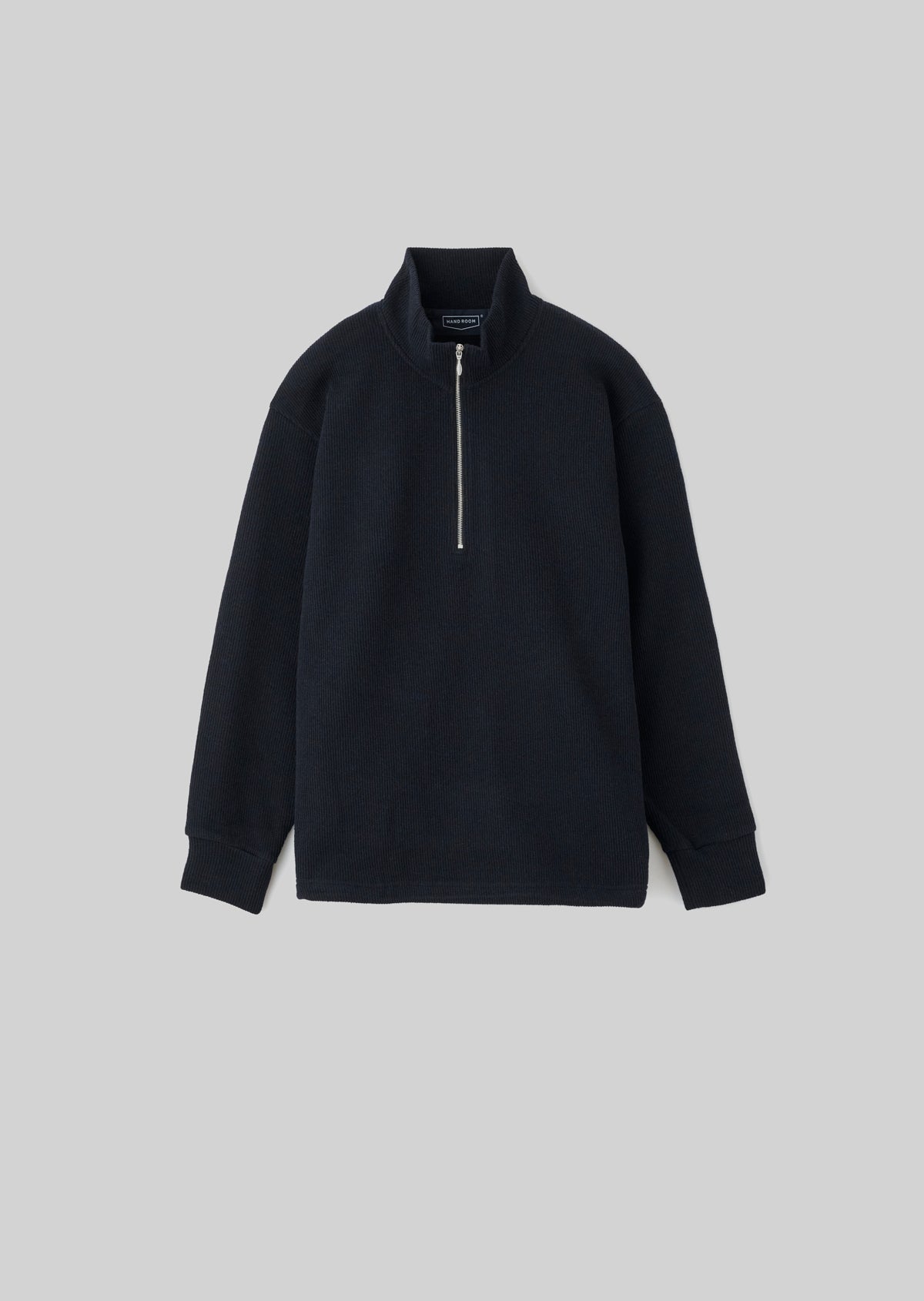 RIB KNIT HALF ZIP NAVY 8043-1202