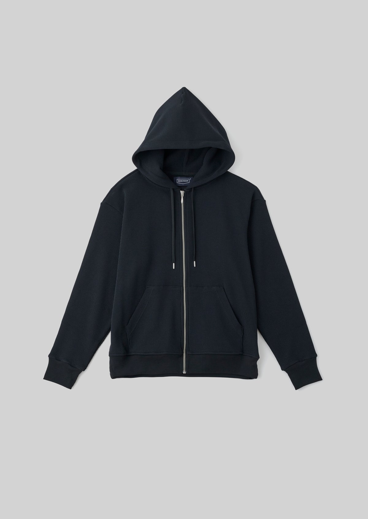 WAFFLE ZIP PARKA BLACK 8043-1203