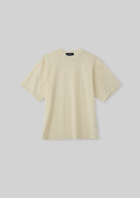 MERINO WOOL MOCK NECK T SHIRTS WHITE 8043-1206