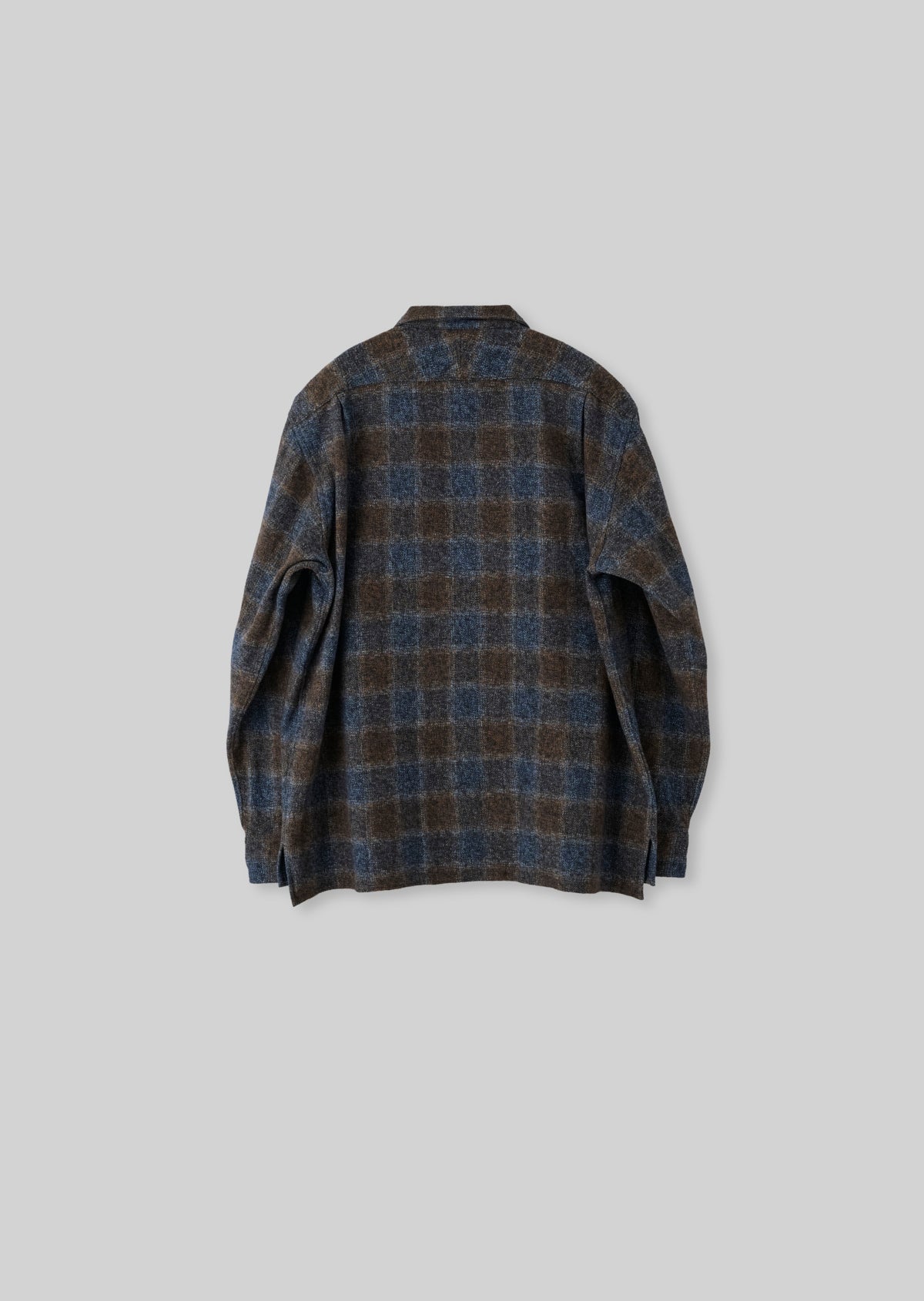 COTTON TWEED OPEN COLLAR SHIRTS 8053-1102 SAX