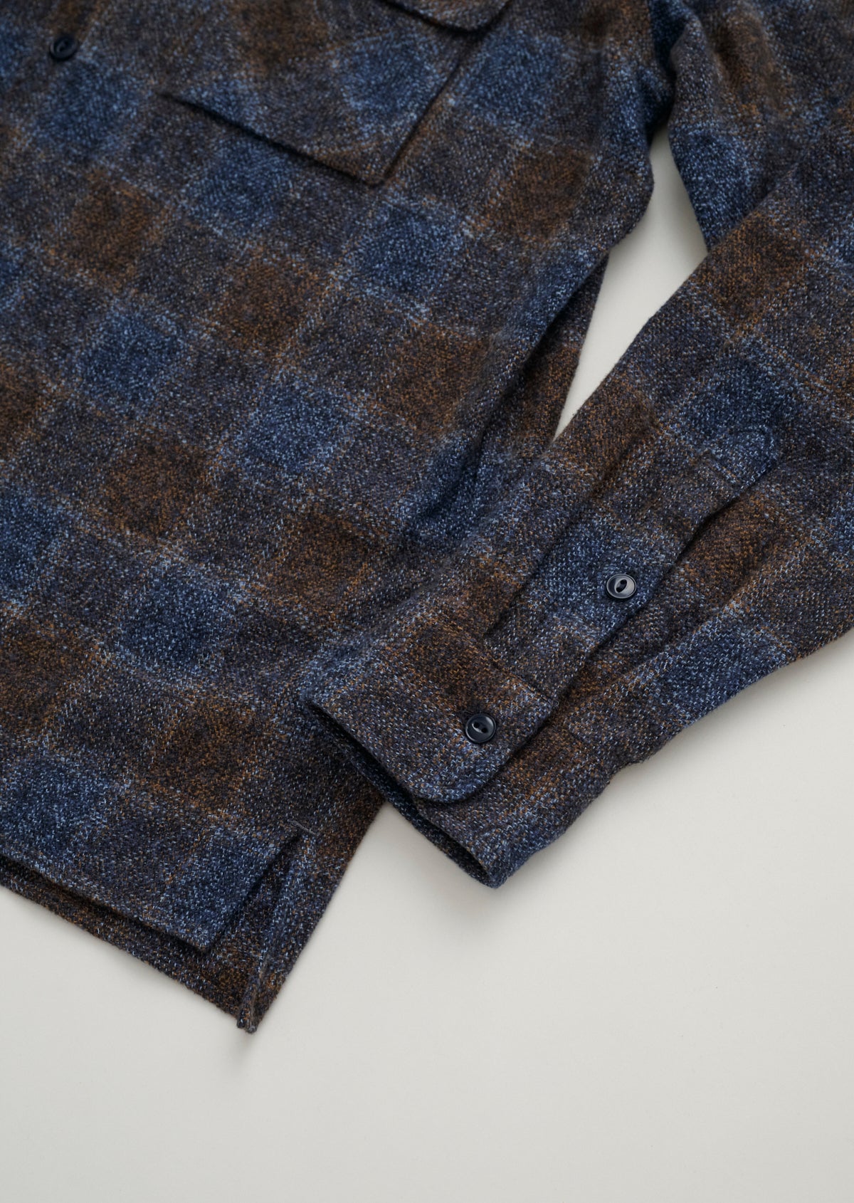 COTTON TWEED OPEN COLLAR SHIRTS 8053-1102 SAX