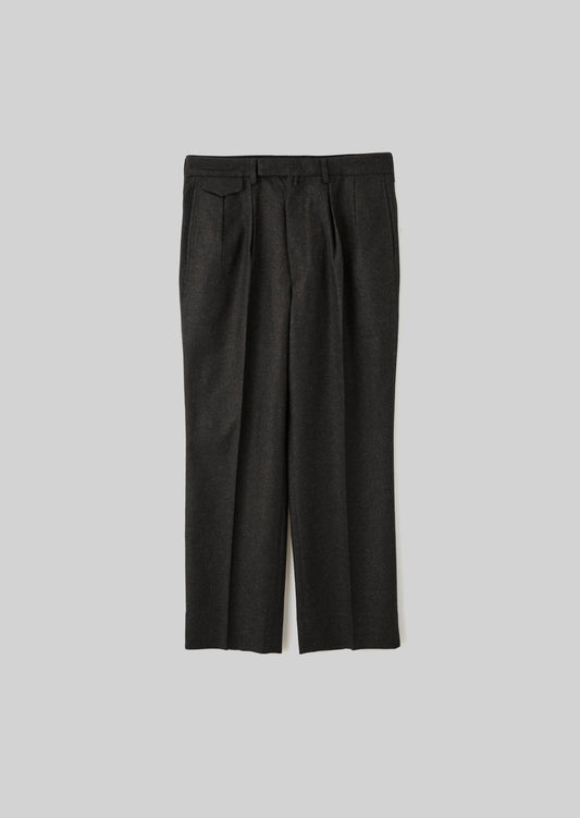 2TUCK DRESS WOOL PANTS BROWN 8053-1402