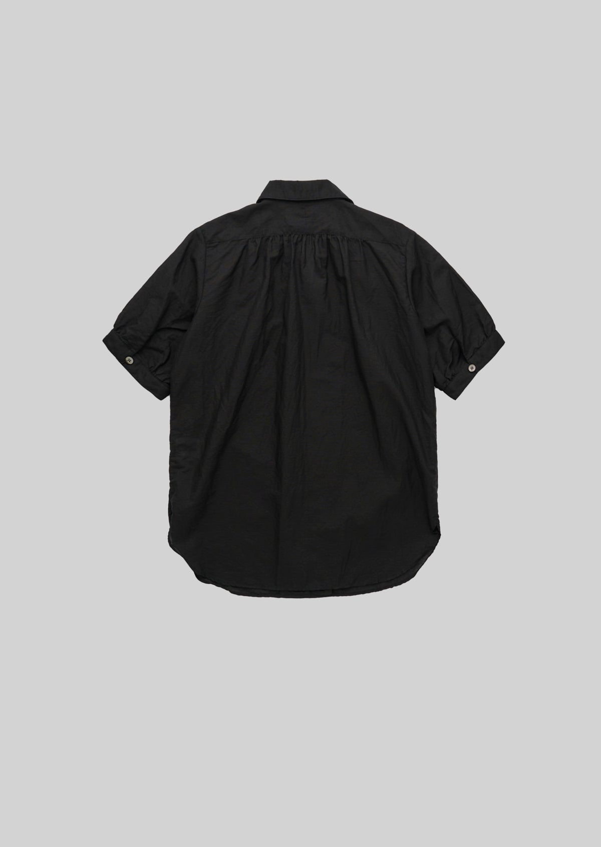PUFF SLEEVE ITALIAN OPENCOLLAR SHIRTS BLACK 8221-1601
