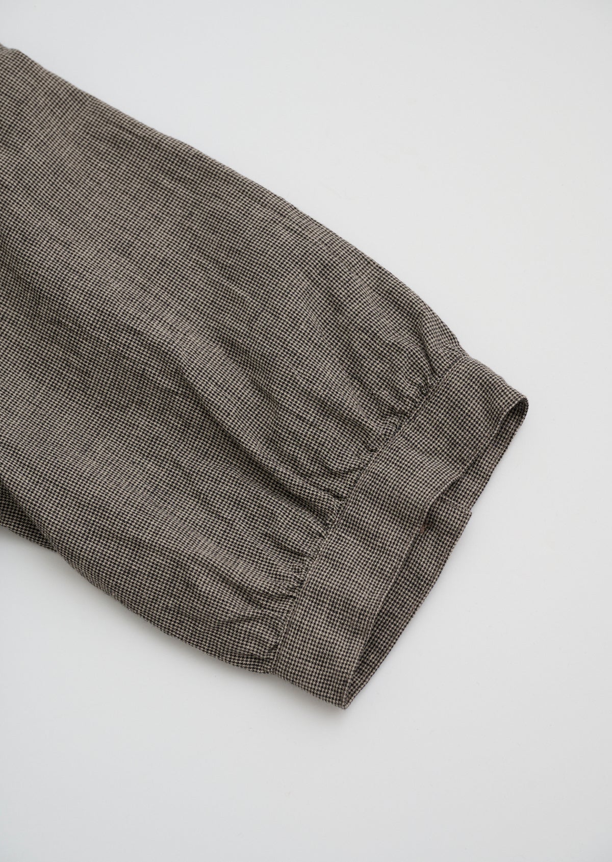PUFF SLEEVE ITALIAN OPENCOLLAR SHIRTS HOUNDSTOOTH 8221-1601