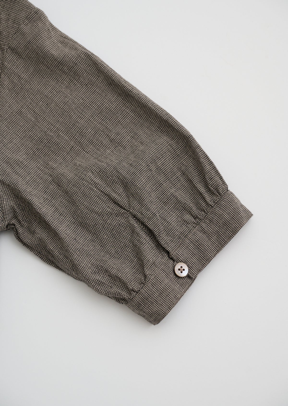 PUFF SLEEVE ITALIAN OPENCOLLAR SHIRTS HOUNDSTOOTH 8221-1601