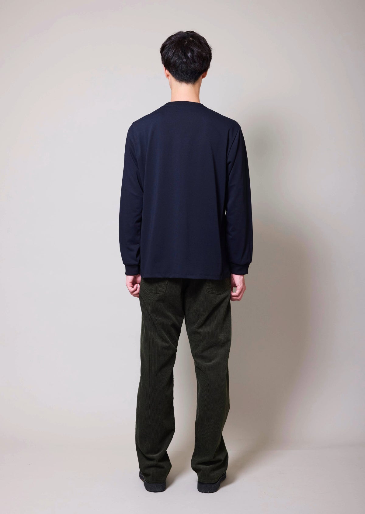 POLYESTER COTTON FEEL T-SHIRT LONG SLEEVE BLACK 8001-1202