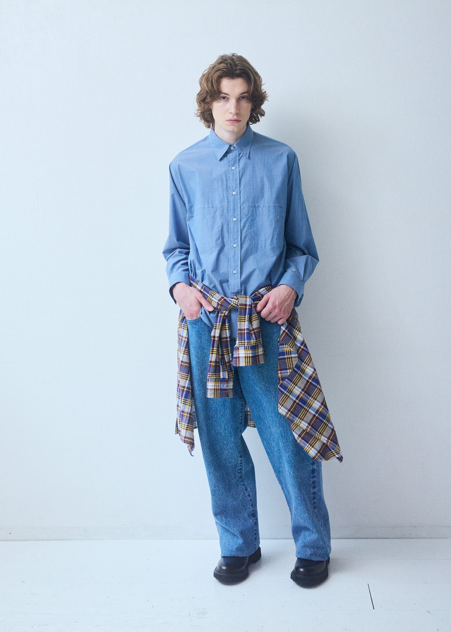 WHITE STITCHED SHIRTS BLUE 8051-1105