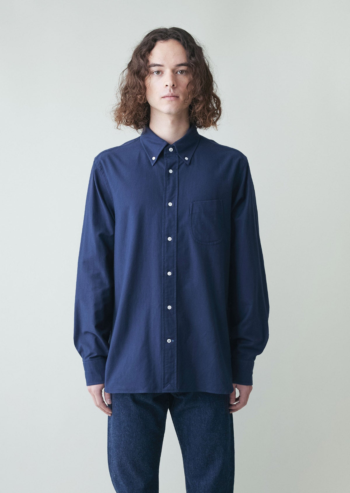 OX FORD BUTTON DOWN SHIRTS NAVY　8061-1101