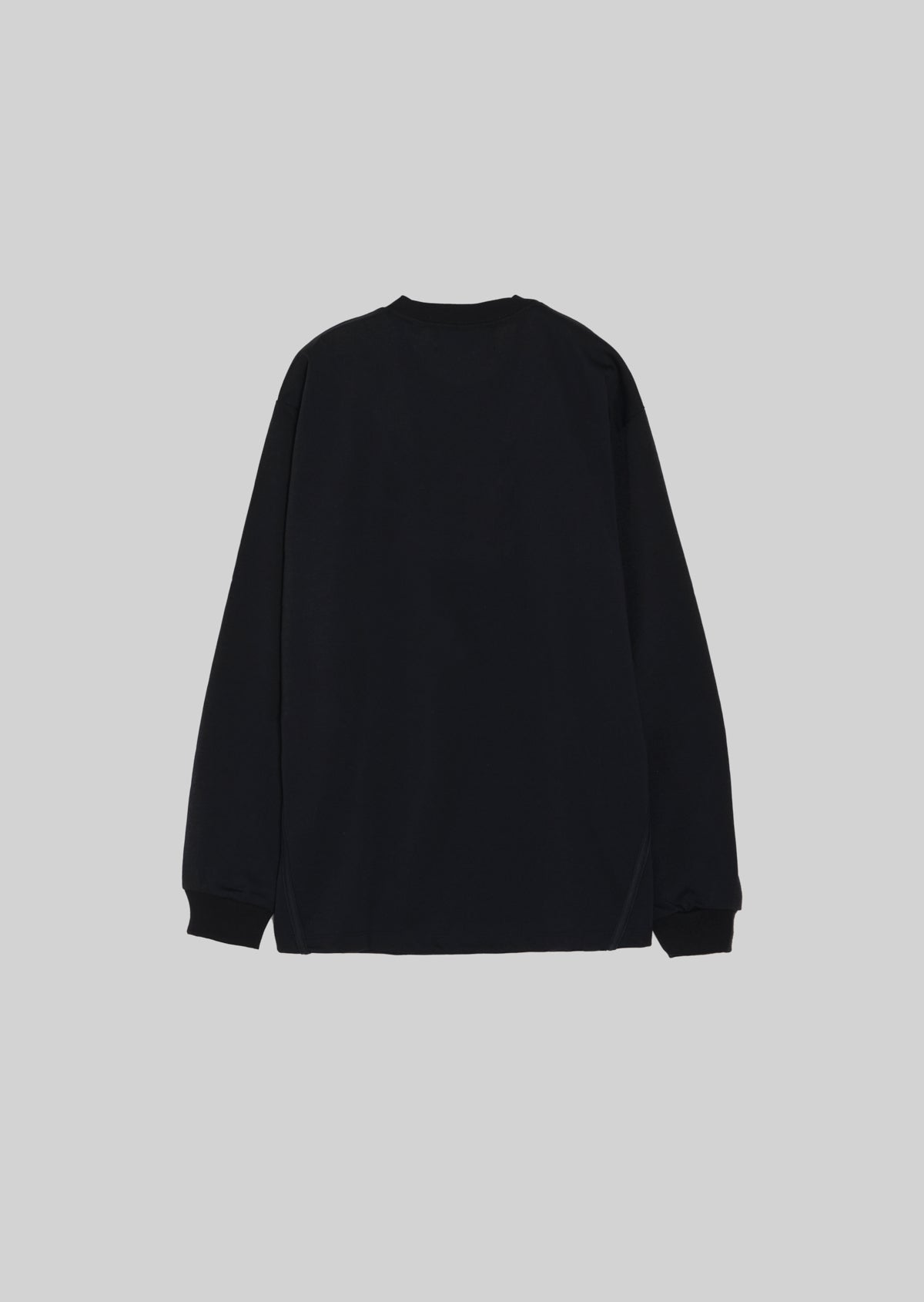 POLYESTER COTTON FEEL T-SHIRT LONG SLEEVE BLACK　8001-1202