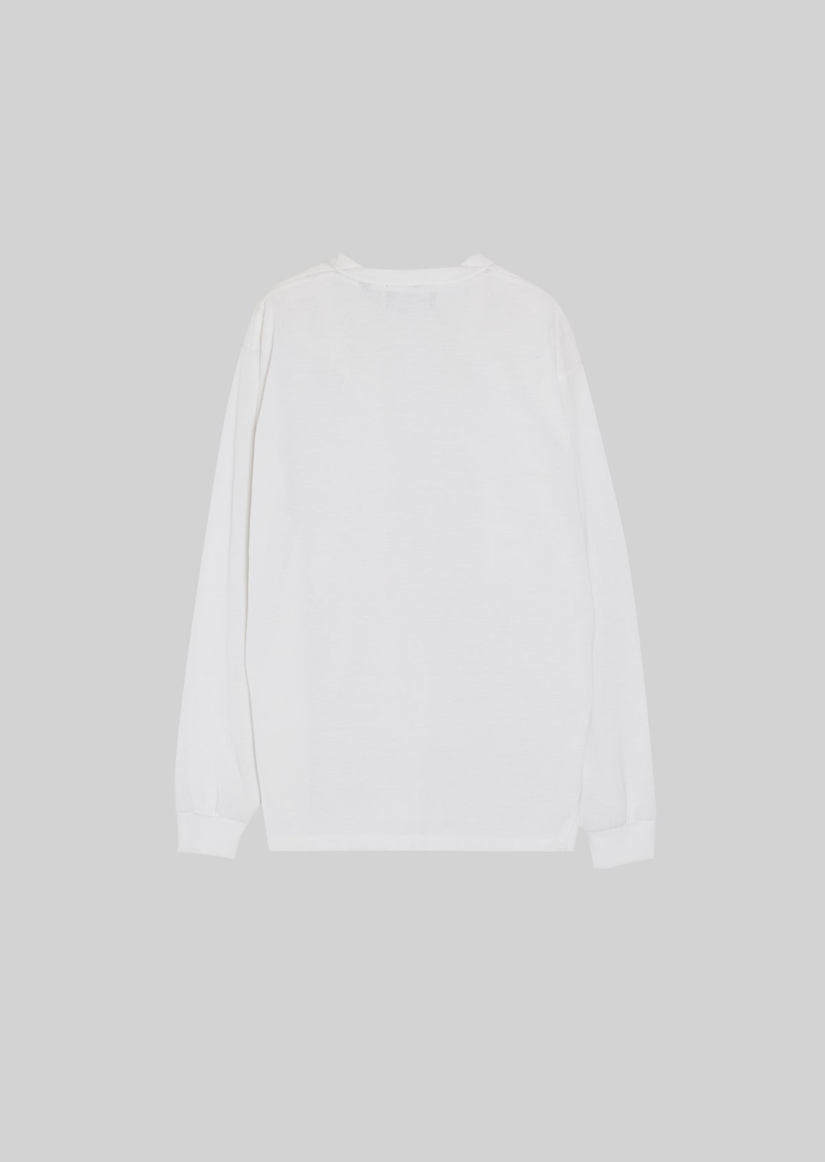 POLYESTER COTTON FEEL T-SHIRT LONG SLEEVE WHITE　8001-1202