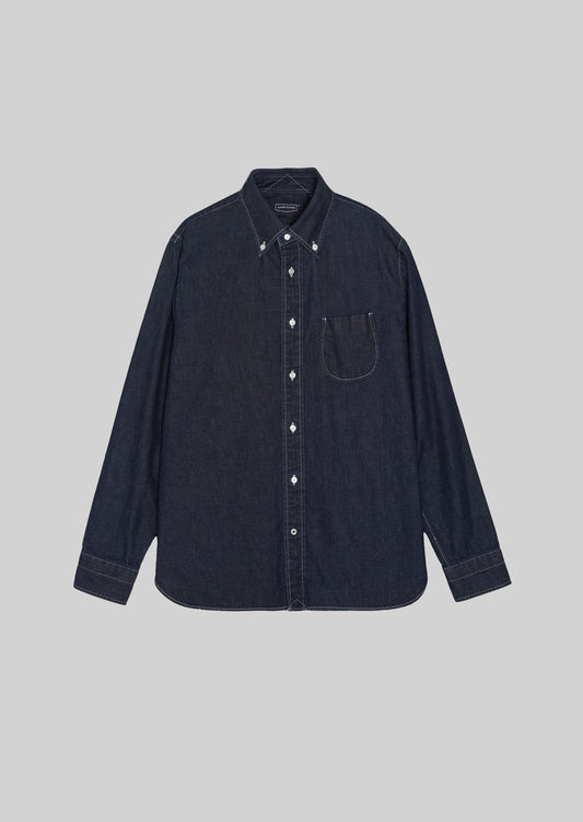8oz DENIM BUTTON DOWN SHIRTS DARK NAVY 8023-1108