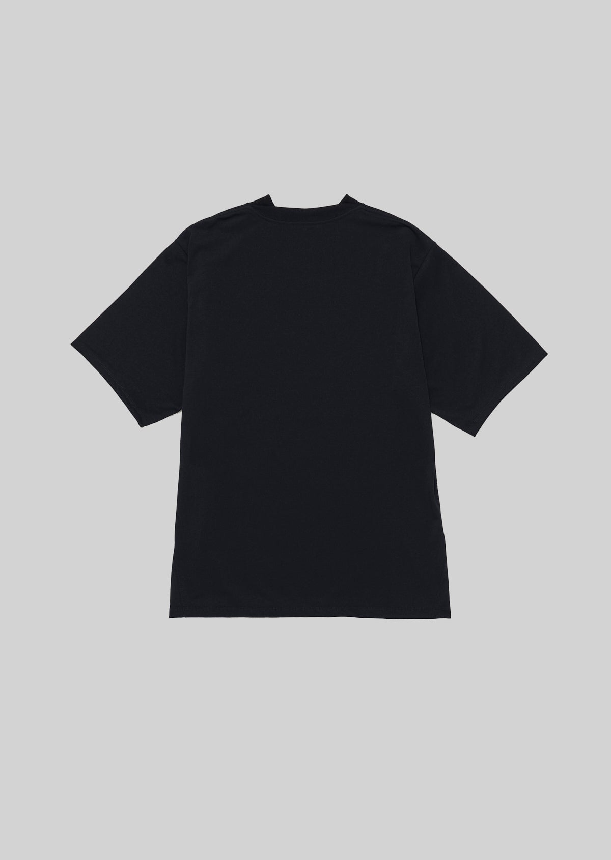 POLYESTER COTTON FEEL MOCK NECK T-SHIRT BLACK 8031-1701