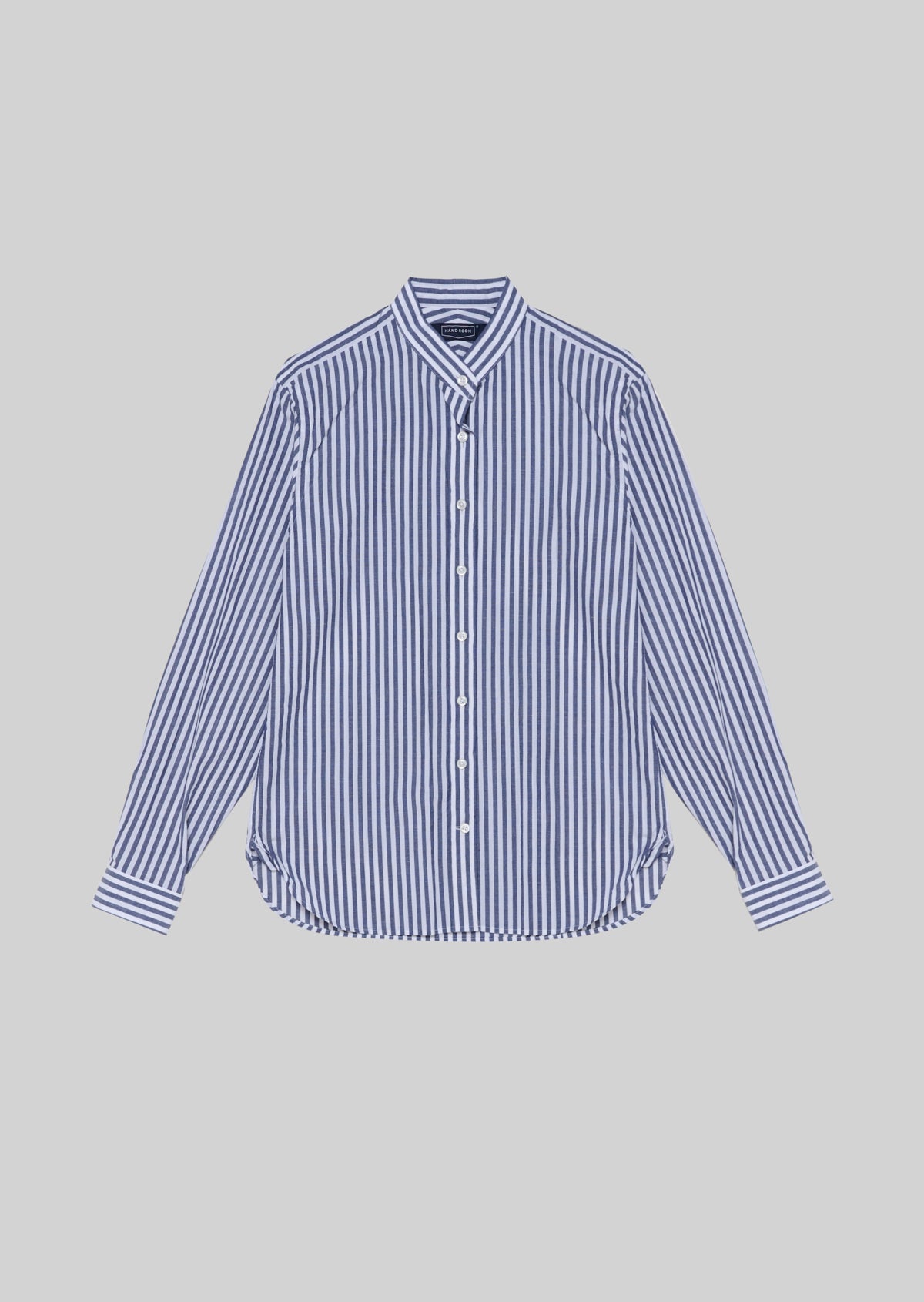 STRIPE STAND COLLAR SHIRT NAVY　8211-1104