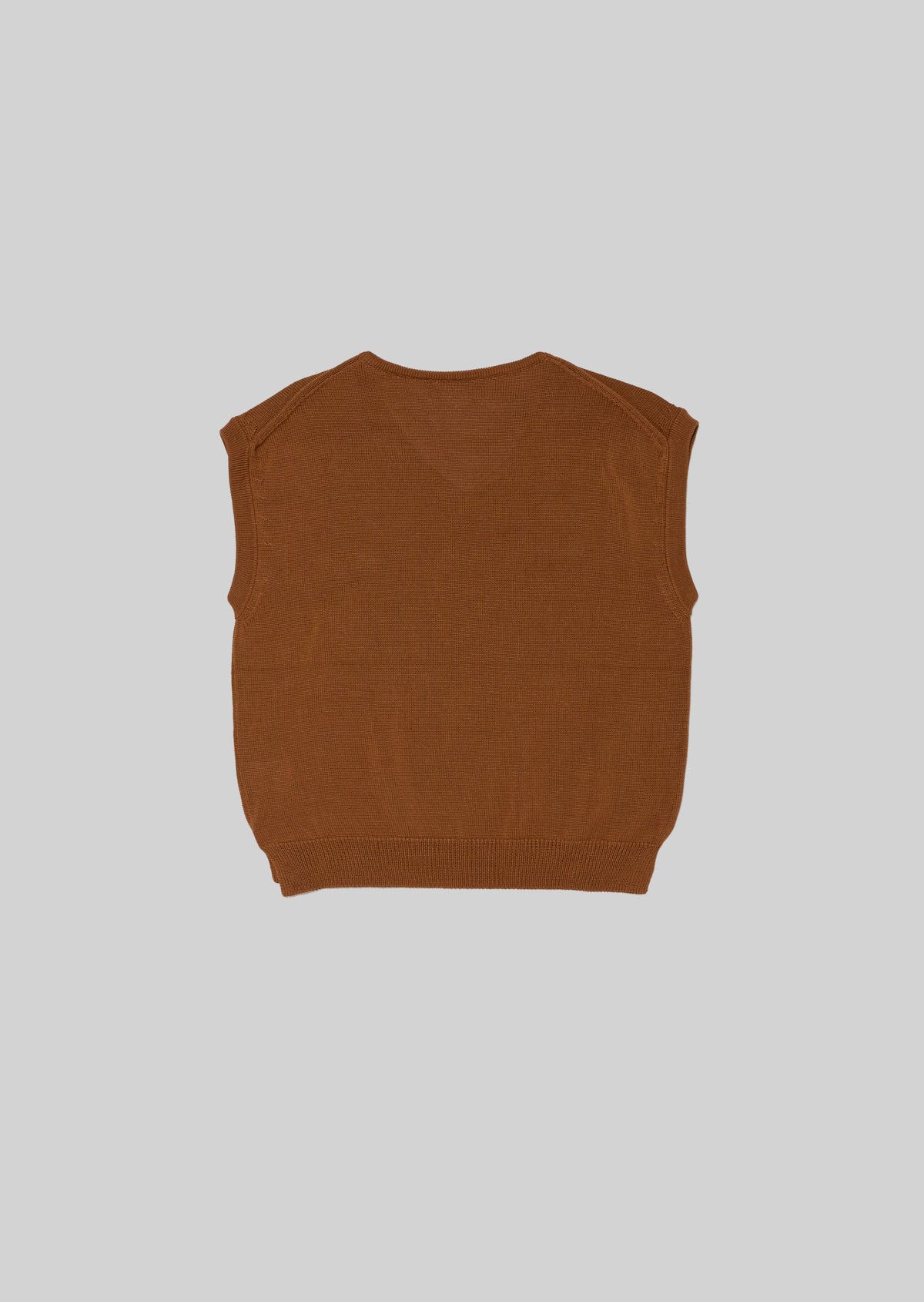 COTTON V/N VEST BROWN　8211-1801