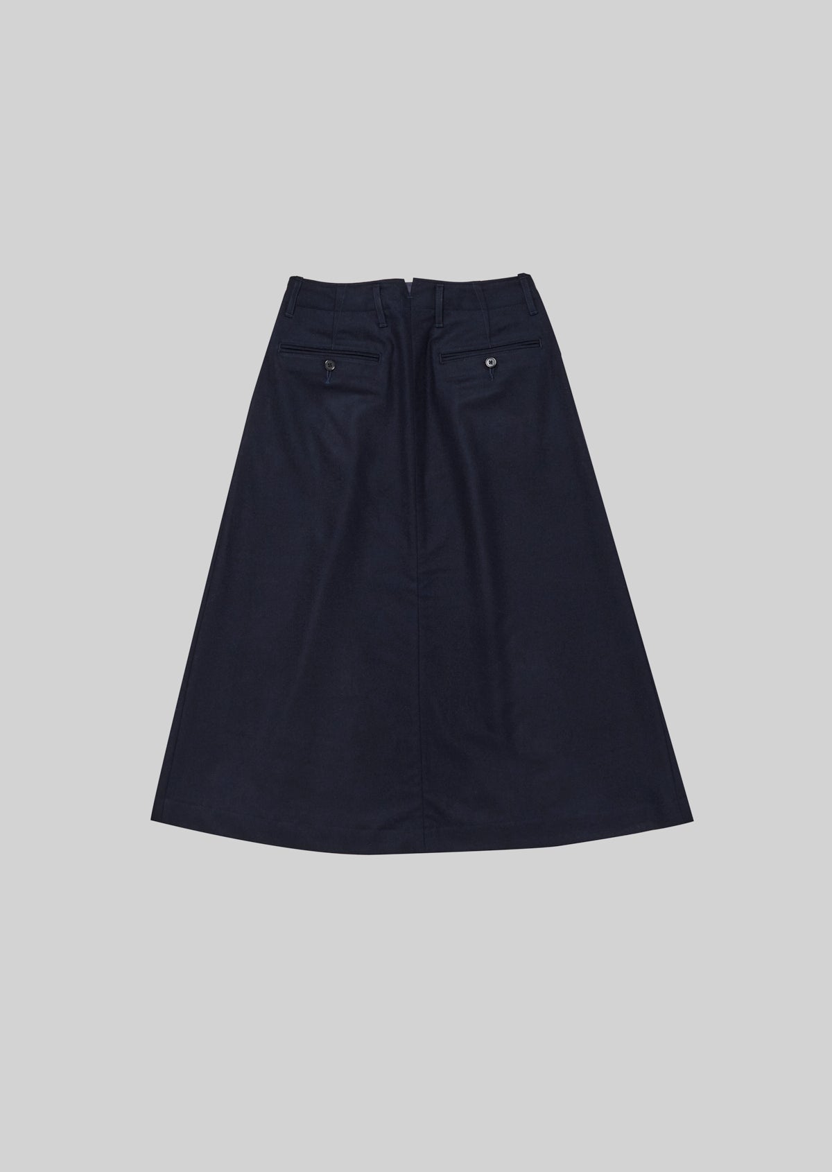 TASMANIAN WOOL FLANNEL SKIRT NAVY 8213-2401