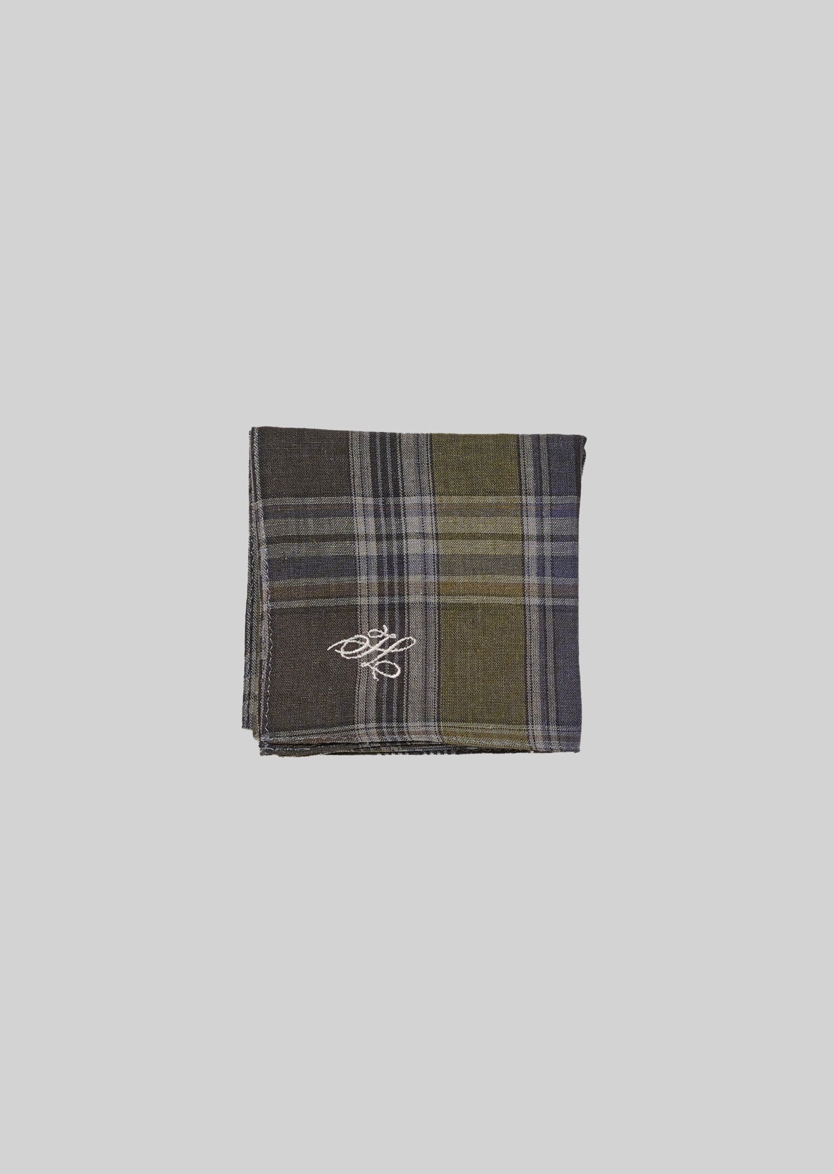 HANDKERCHIEF OLIVE CHECK