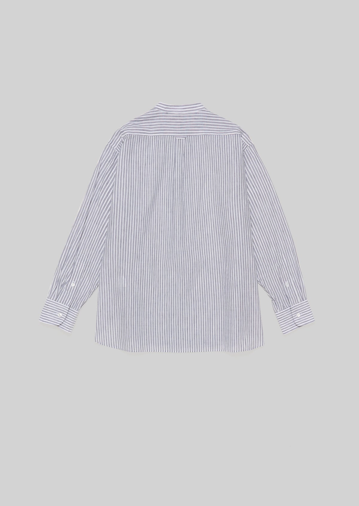 BAND COLLAR SHIRT NAVY LONDON STRIPE 8231-1103