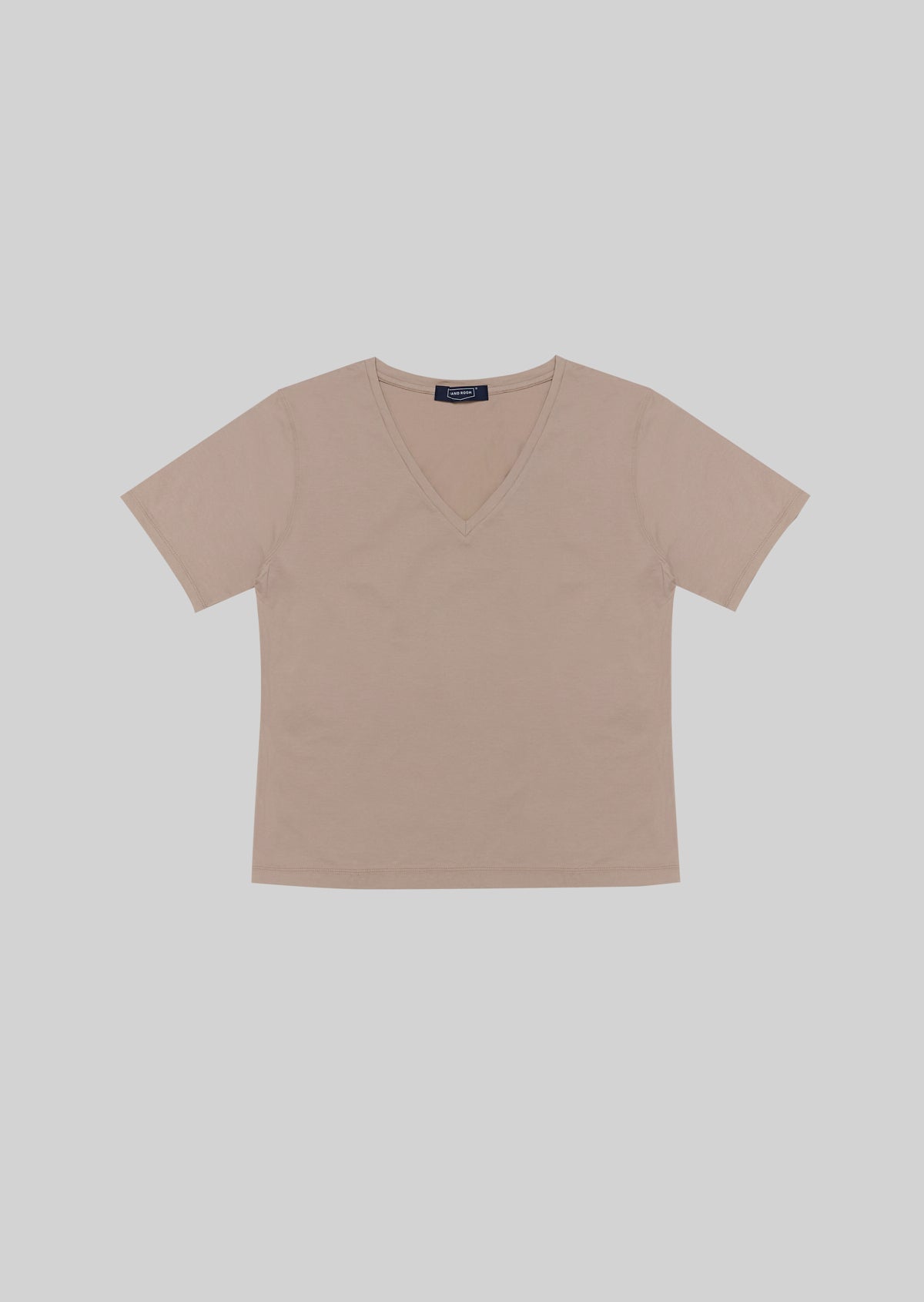 V-NECK SHORT BREATH T-SHIRT BEIGE 8291-1701
