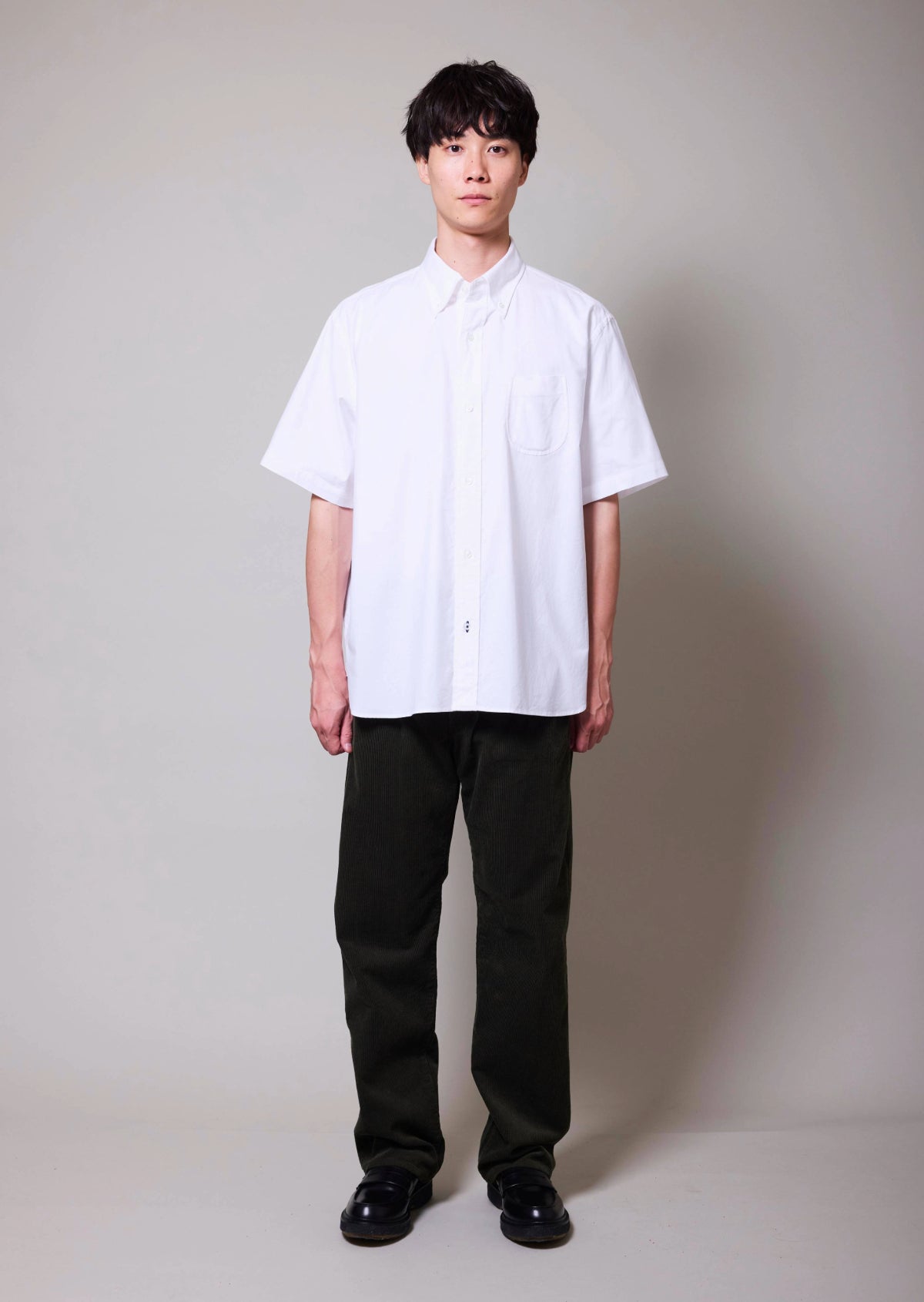 OX FORD BUTTON DOWN SHORT SLEEVE SHIRTS WHITE 8031-1603