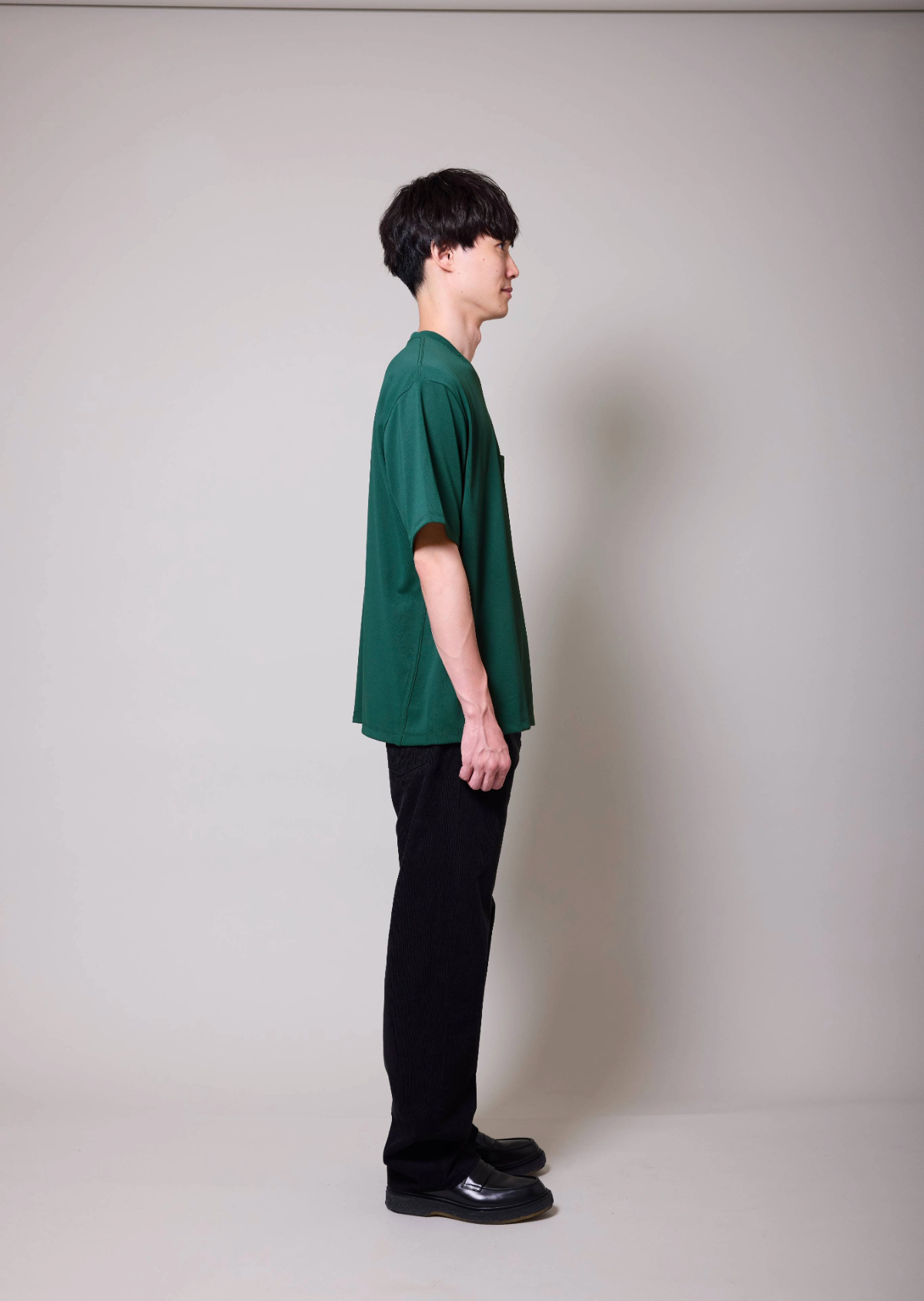 POLYESTER COTTON FEEL T-SHIRT GREEN　8001-1702