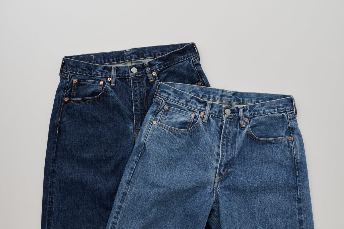 WIDE FIT 5POKET JEANS BIO FADE MIDIUM INDIGO 8021-1409