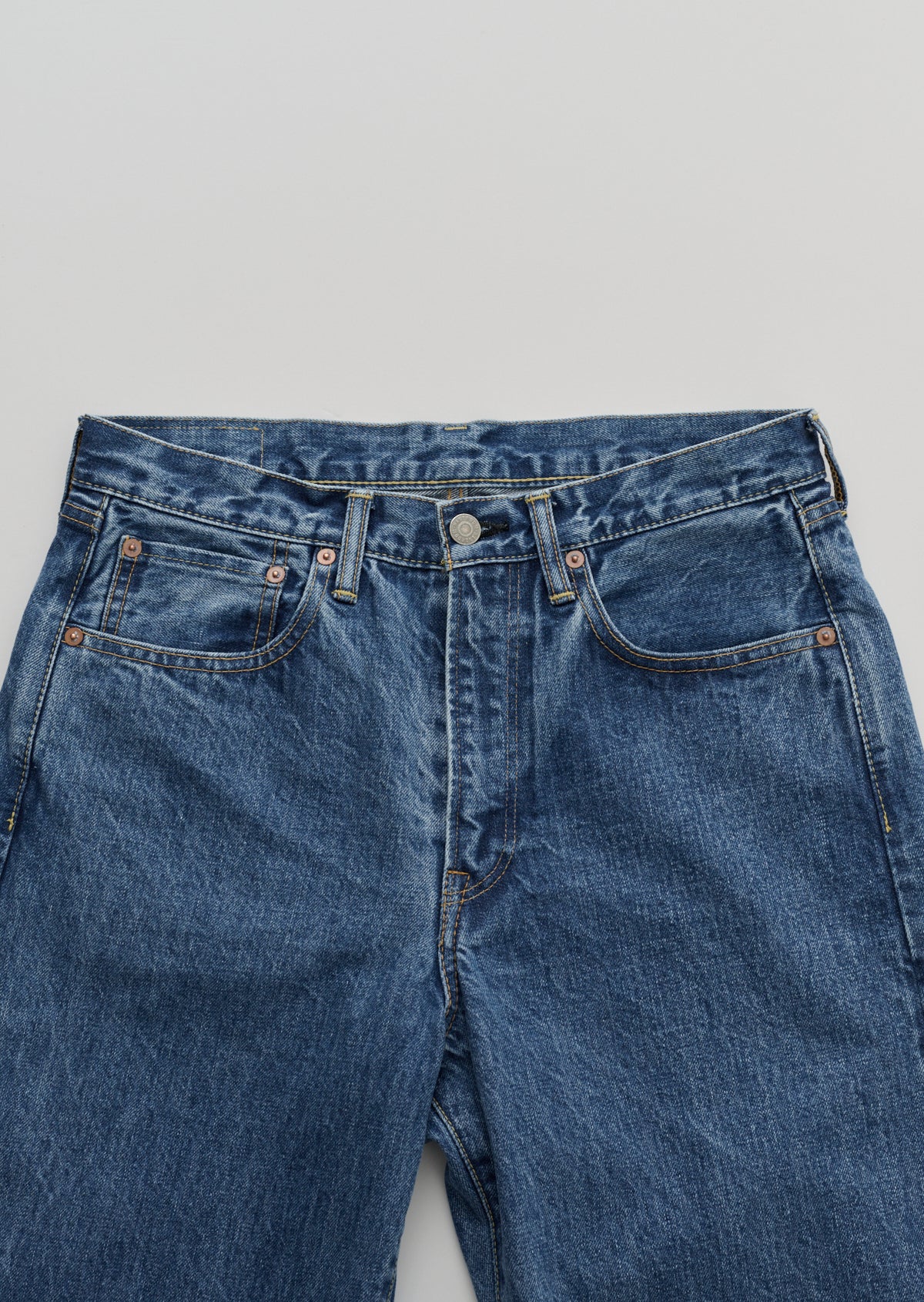 WIDE FIT 5POKET JEANS BIO FADE MIDIUM INDIGO 8021-1409