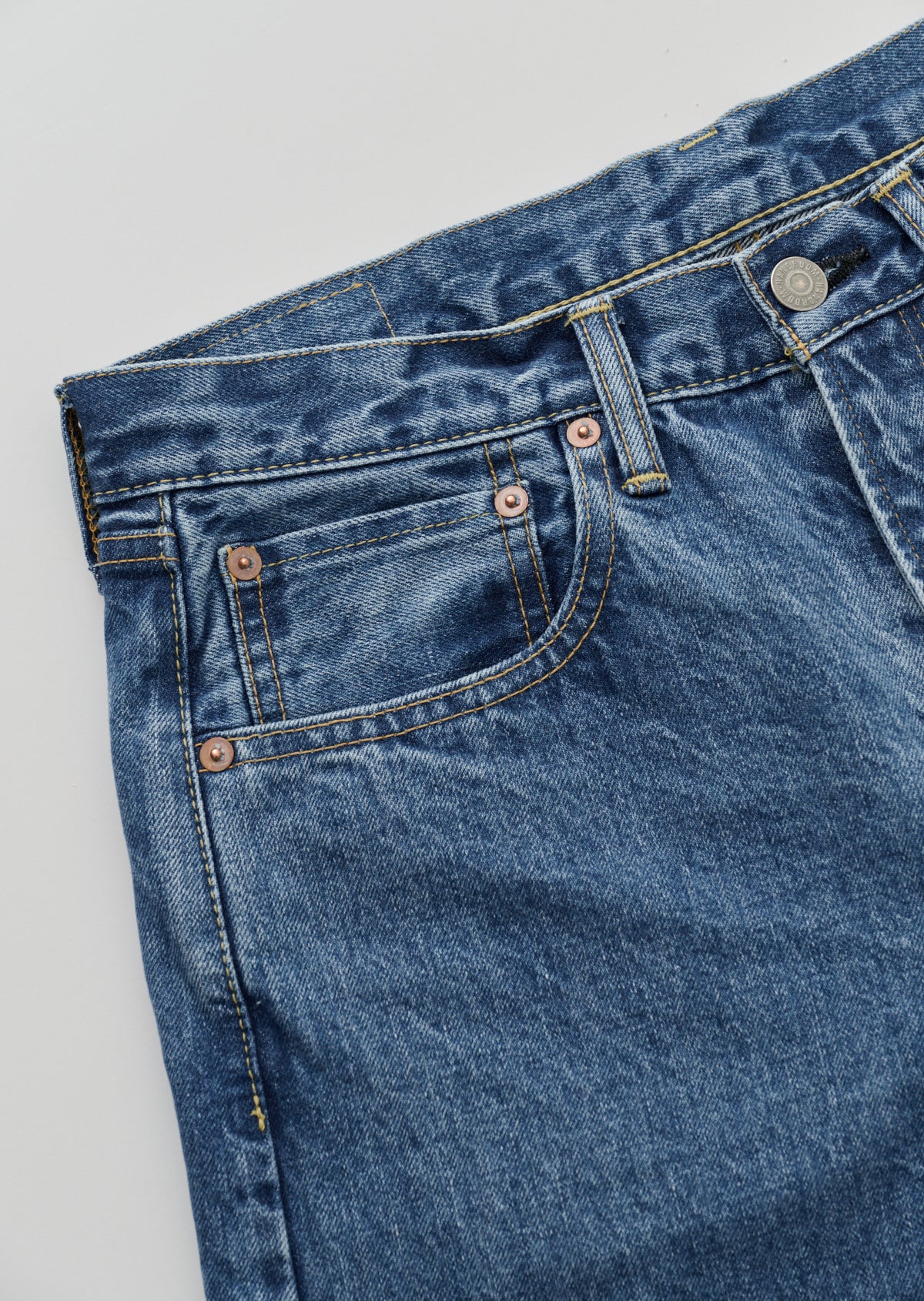 WIDE FIT 5POKET JEANS BIO FADE MIDIUM INDIGO 8021-1409