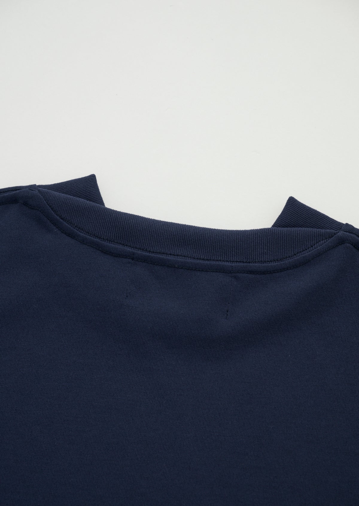 POLYESTER COTTON FEEL  MOCK NECK T-SHIRT LIGHT NAVY 8031-1701