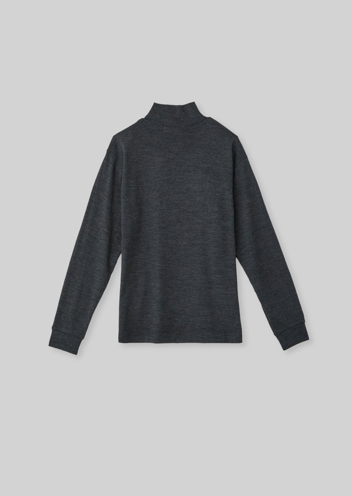 MERINO WOOL HIGH NECK LONG T SHIRTS GRAY 8043-1205