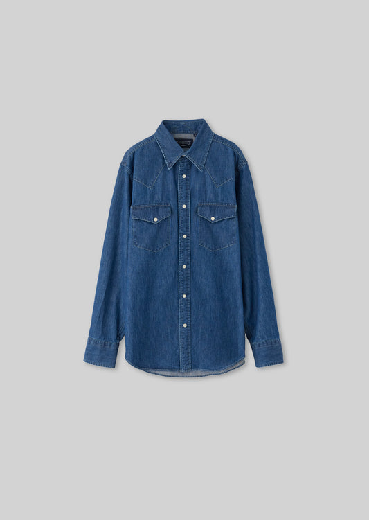 DENIM WESTERN SHIRTS  MIDIUM INDIGO 8051-1104