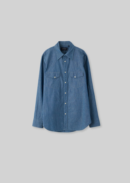 WESTERN SHIRTS CHAMBRAY SAX 8053-1104