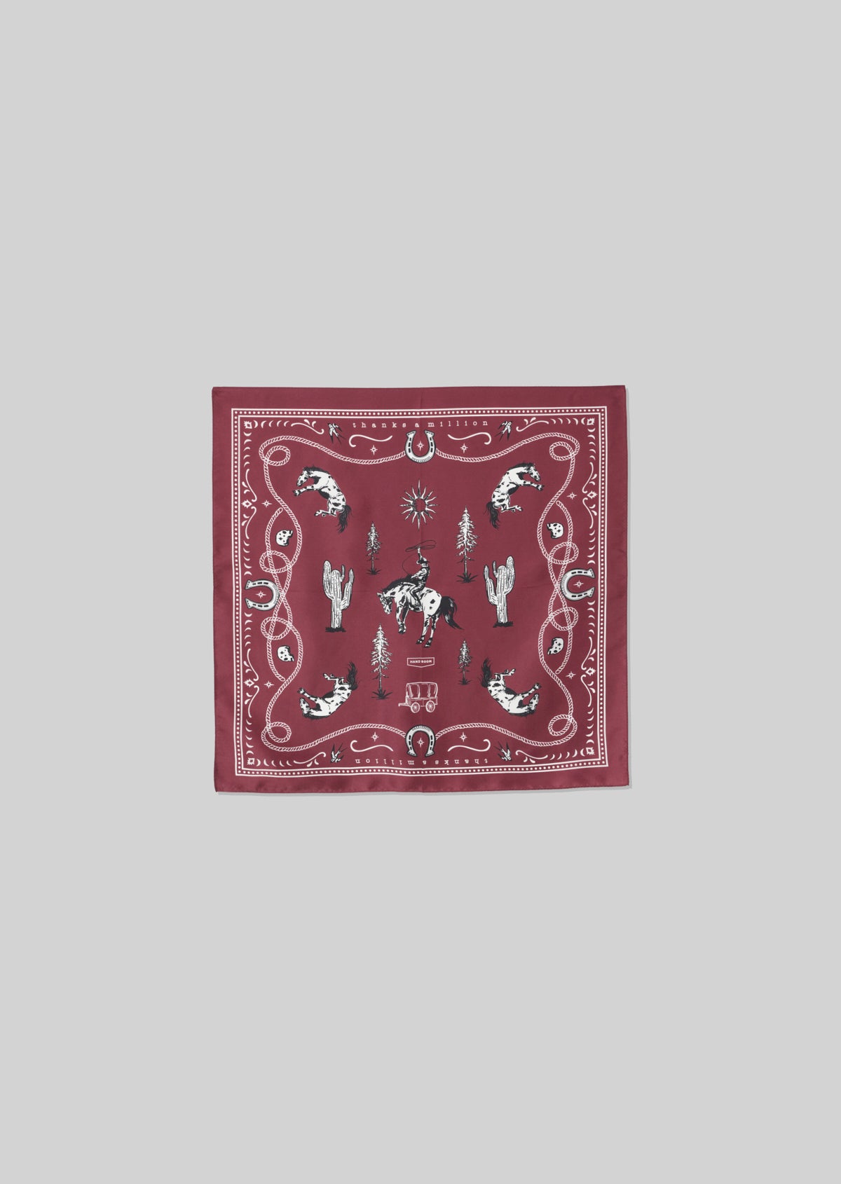 WESTERN PATTERN SILK SCARF BORDEAUX  8063-2701