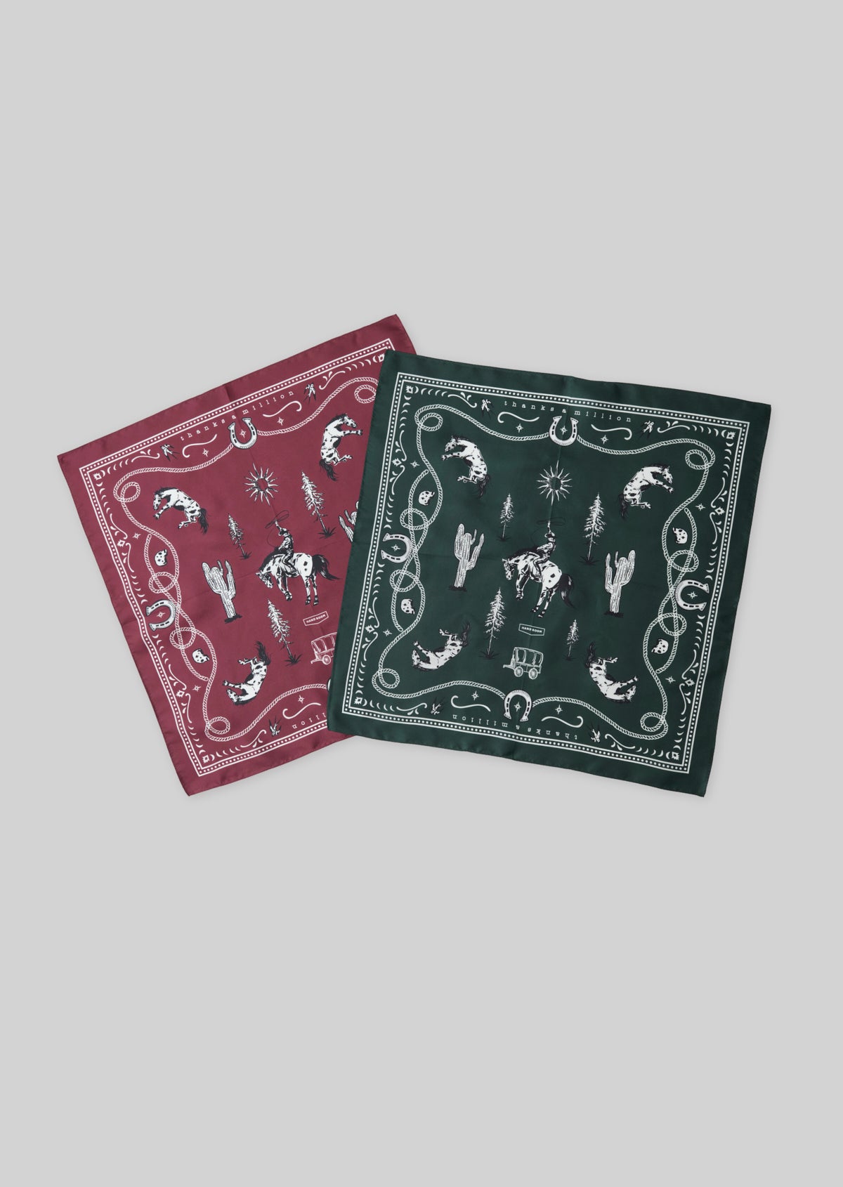 WESTERN PATTERN SILK SCARF GREEN  8063-2701