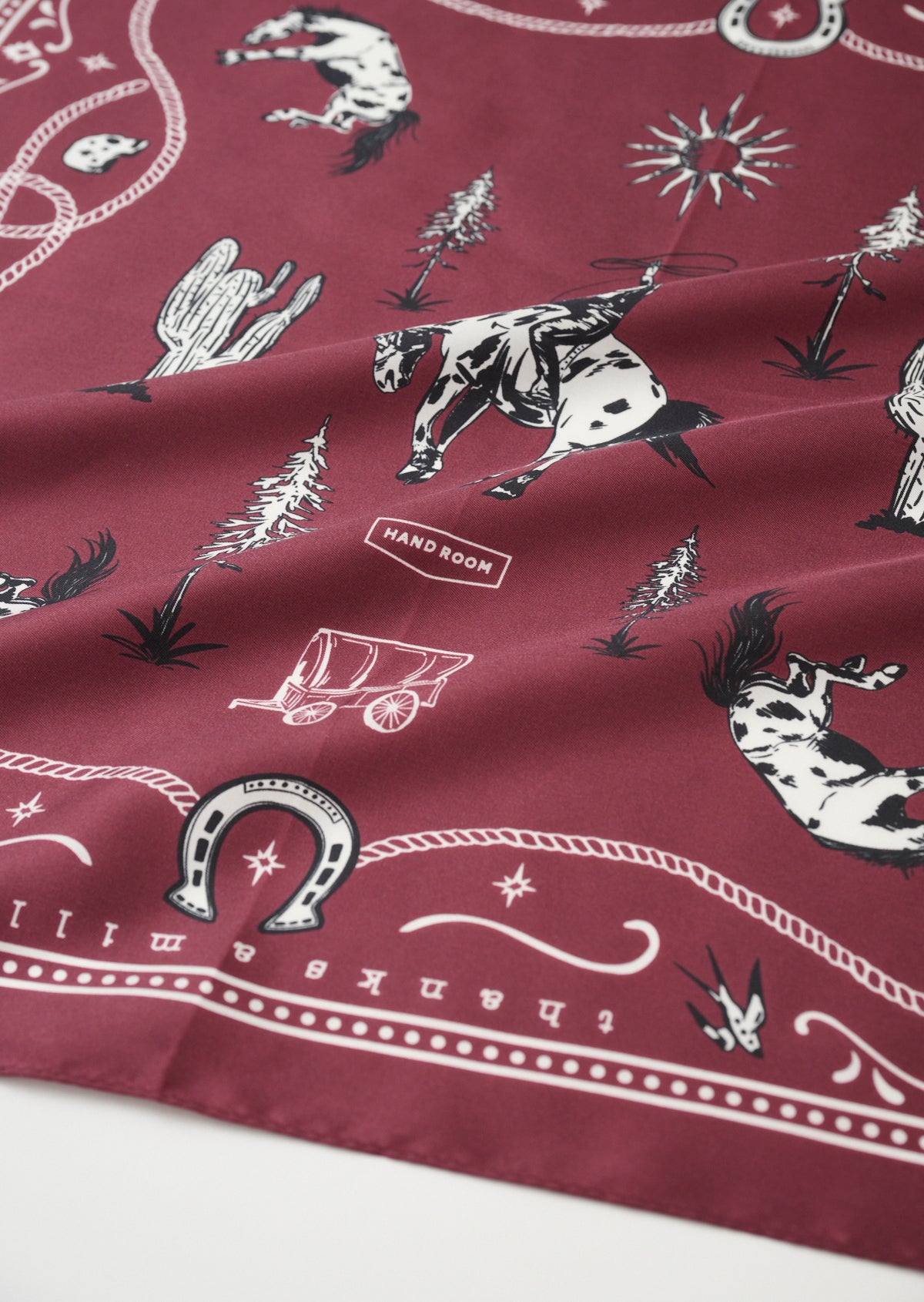 WESTERN PATTERN SILK SCARF BORDEAUX  8063-2701
