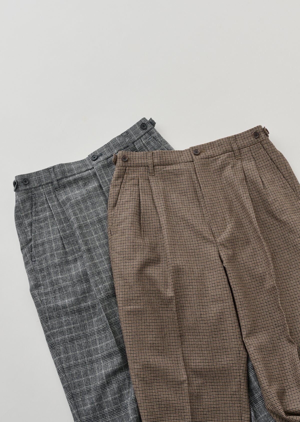 STRETCH FLANNEL TROUSERS BROWN 8233-1403