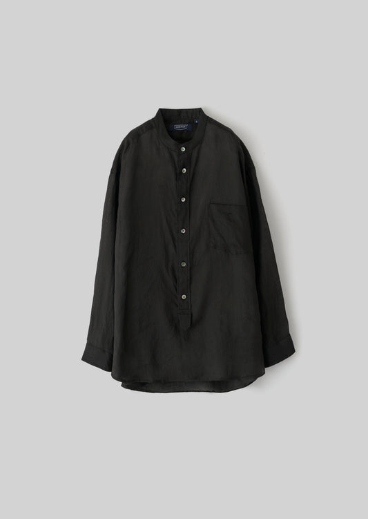 PULL OVER BAND COLLAR SHIRT  BLACK 8241-1106