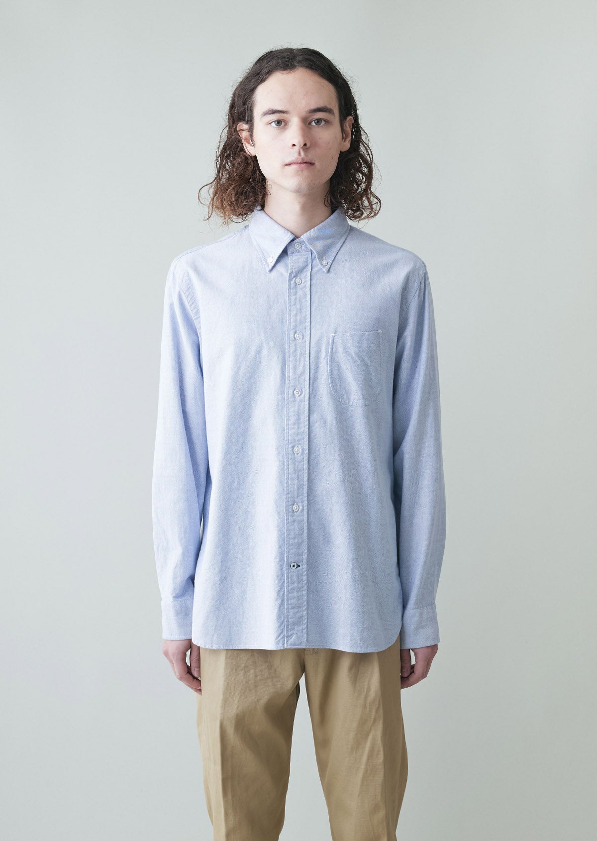 OX FORD BUTTON DOWN SHIRTS BLUE　8061-1101