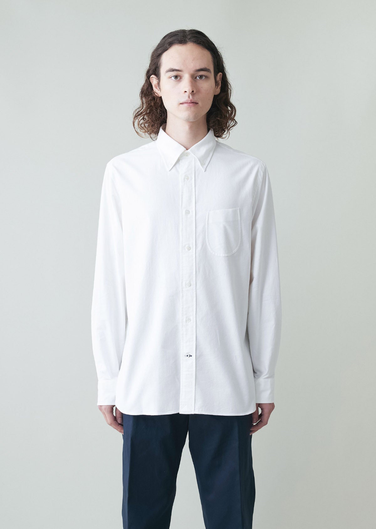 OX FORD BUTTON DOWN SHIRTS WHITE　8061-1101