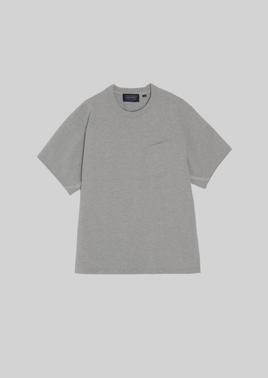 POLYESTER COTTON FEEL T-SHIRT GREY　8001-1702